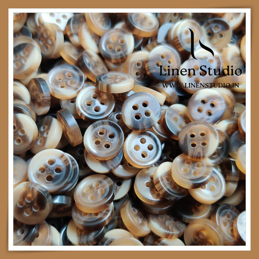 Round Rim 4 Hole Rod Shirt Buttons - P37J SG014 18L
