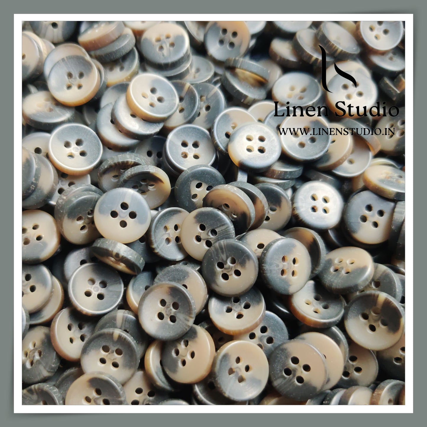 Round Rim 4 Hole Rod Shirt Buttons - P37J SG016 20L