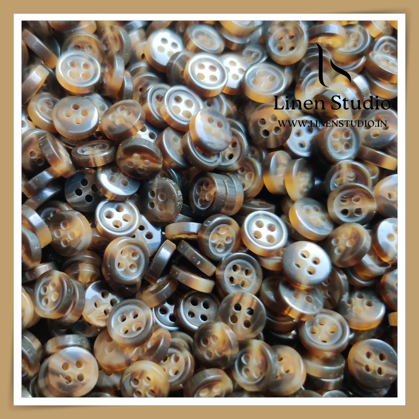 Round Rim 4 Hole Rod Shirt Buttons - P37J SG023 14L