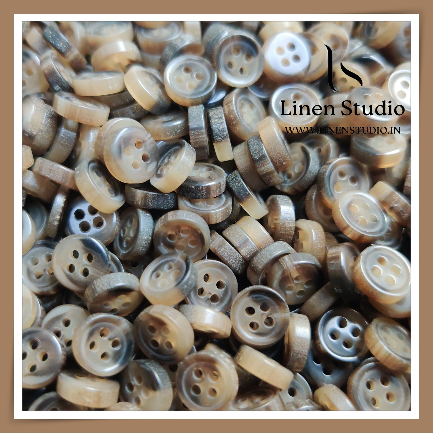 Round Rim 4 Hole Rod Shirt Buttons - P37J SG026 14L