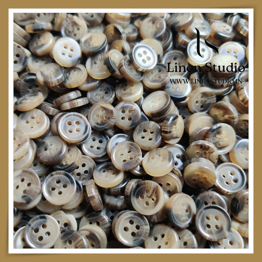 Round Rim 4 Hole Rod Shirt Buttons - P37J SG026 18L