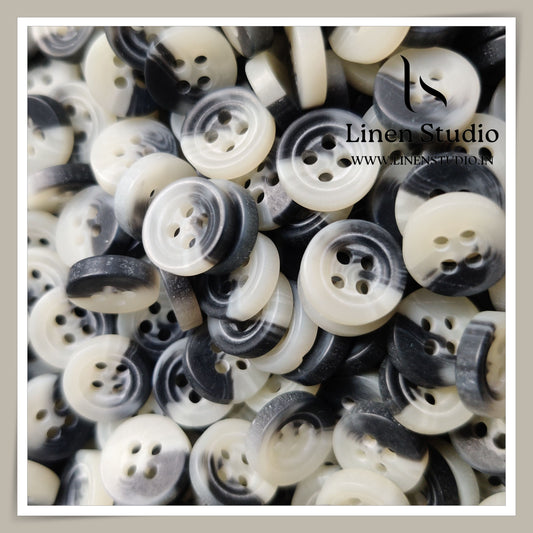 Round Rim 4 Hole Rod Shirt Buttons - P37J SG034 18L