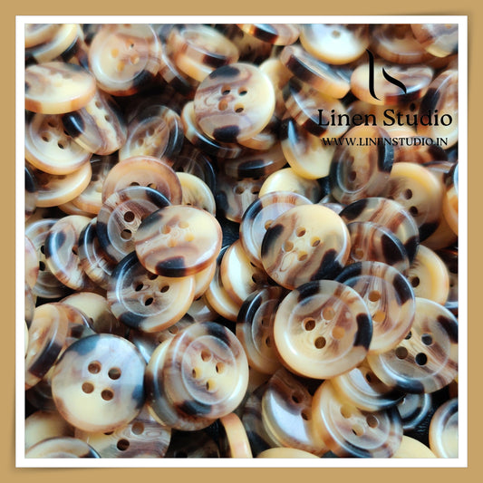 Round Rim 4 Hole Rod Shirt Buttons - P37K SG003 24L