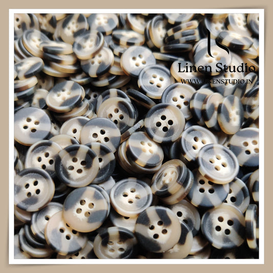 Round Rim 4 Hole Rod Shirt Buttons - P37K SG012 24L