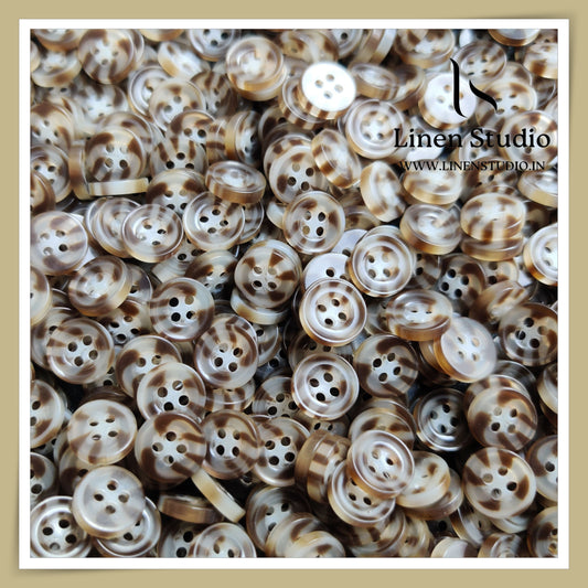 Round Rim 4 Hole Rod Shirt Buttons - P37K SG028 18L