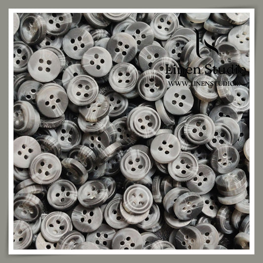 Round Rim 4 Hole Rod Shirt Buttons - P37K SG035 18L