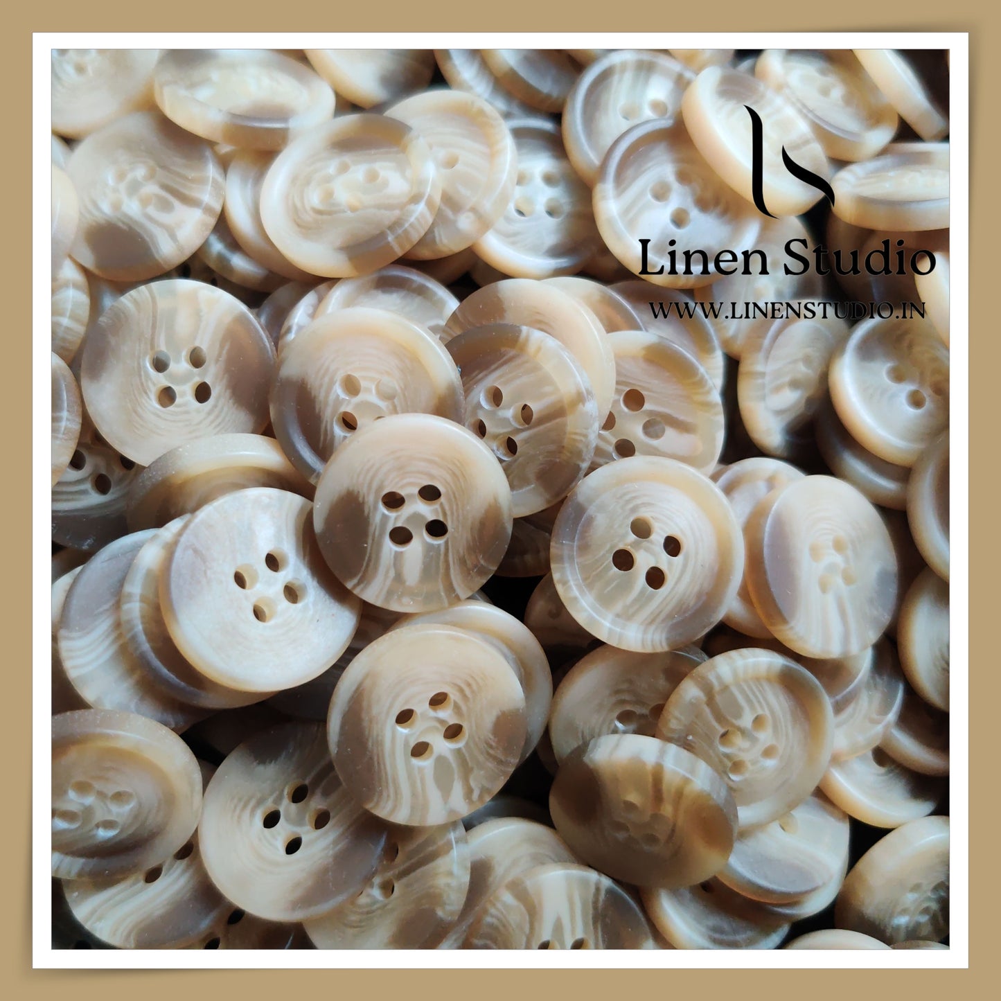 Round Rim 4 Hole Rod Shirt Buttons - P37M SG001 28L