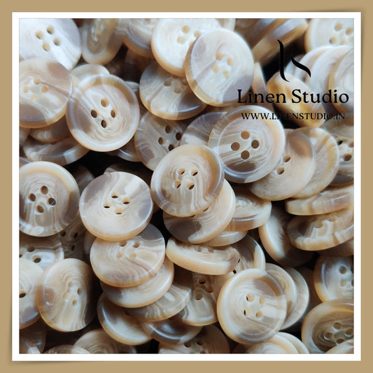 Round Rim 4 Hole Rod Shirt Buttons - P37M SG001 28L(1)