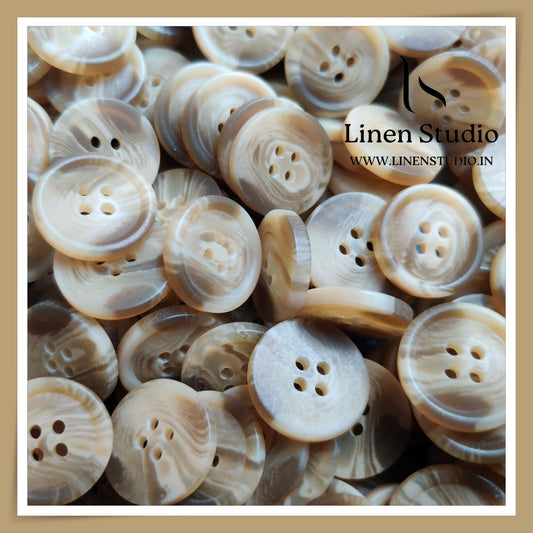 Round Rim 4 Hole Rod Shirt Buttons - P37M SG001 32L