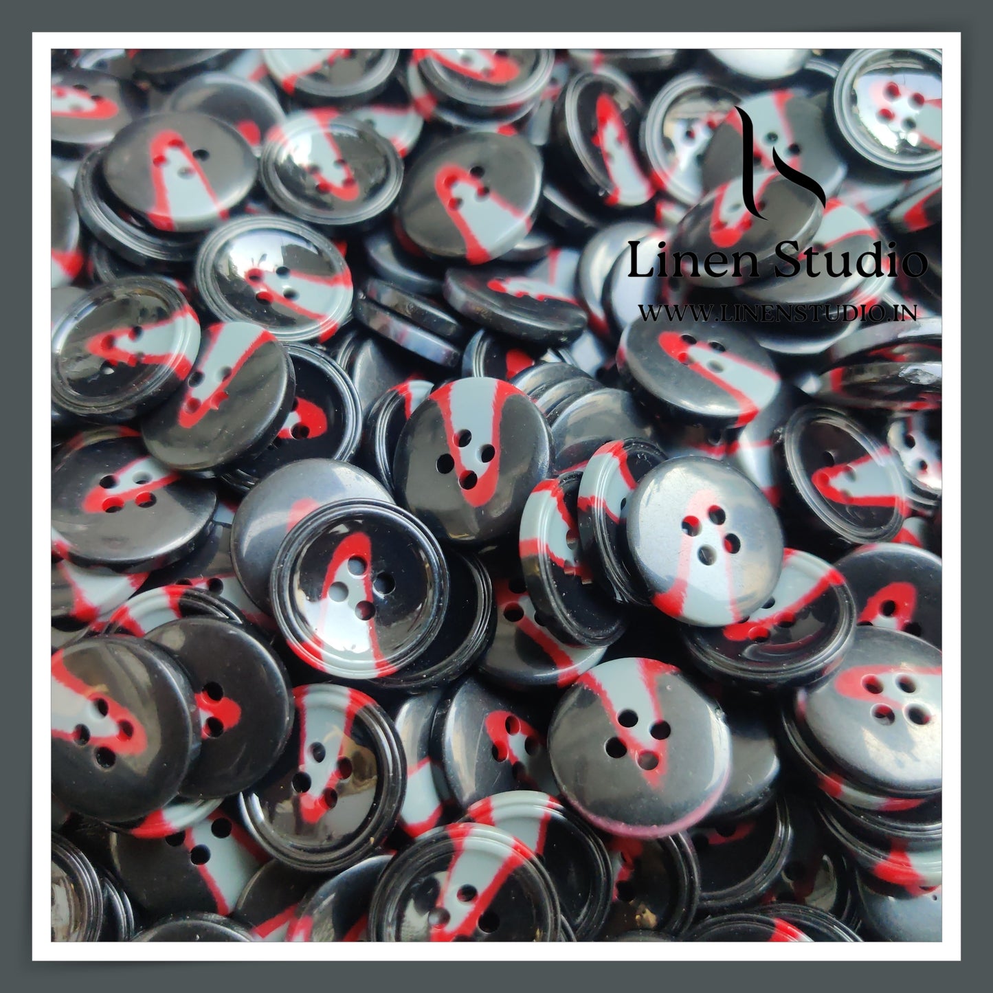 Round Rim 4 Hole Rod Shirt Buttons - P3GH SG002 32L