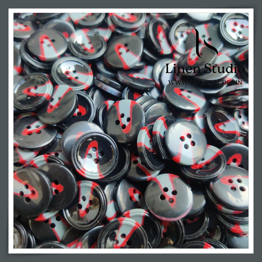 Round Rim 4 Hole Rod Shirt Buttons - P3GH SG002 32L