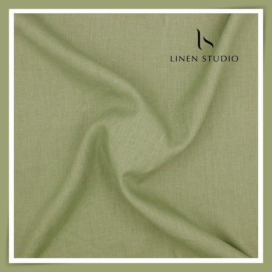 Linen Studio 60 Lea Pure Linen Shirting - Sage Green (50% SALE) (NEW)