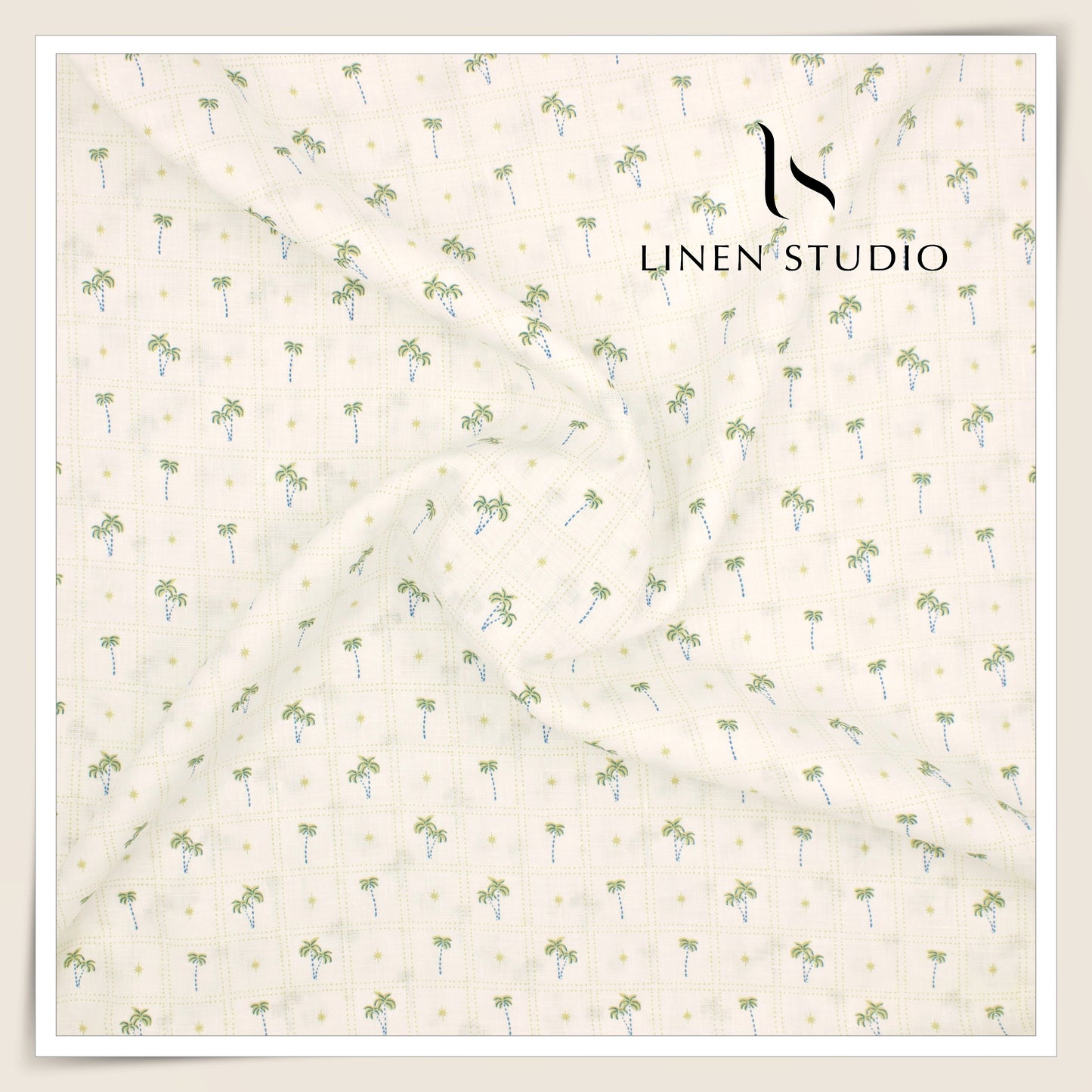 Linen Club 60 Lea Pure Linen Printed Shirting W/O SEL - Hawaii (45% SALE) (NEW)