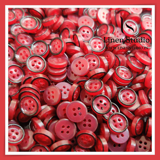 Round Rim 4 Hole Twin Colour Shirt Buttons - P80C 16L