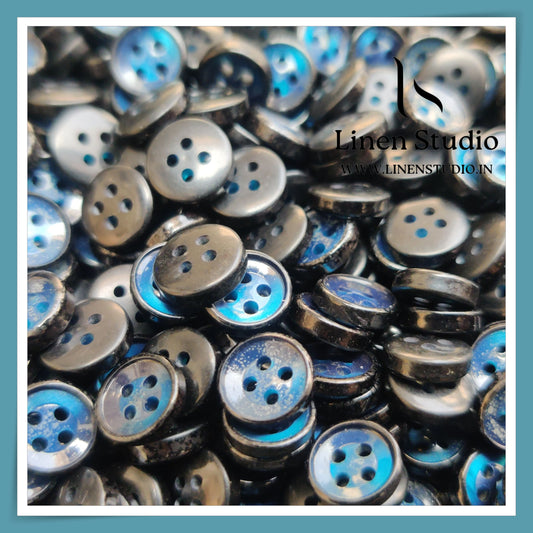 Round Rim 4 Hole Twin Colour Shirt Buttons - P80C 16L(10)