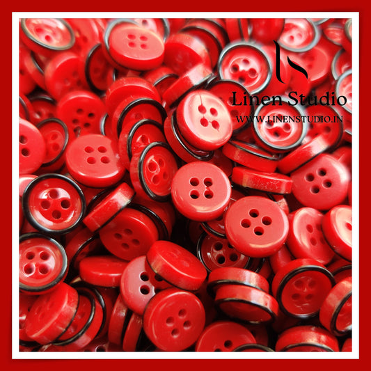 Round Rim 4 Hole Twin Colour Shirt Buttons - P80C 16L(3)