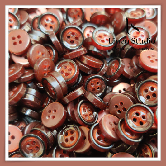 Round Rim 4 Hole Twin Colour Shirt Buttons - P80C 16L(4)