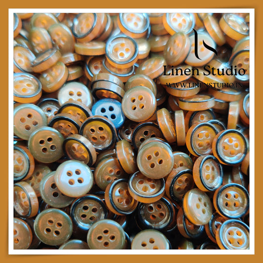 Round Rim 4 Hole Twin Colour Shirt Buttons - P80C 16L(6)