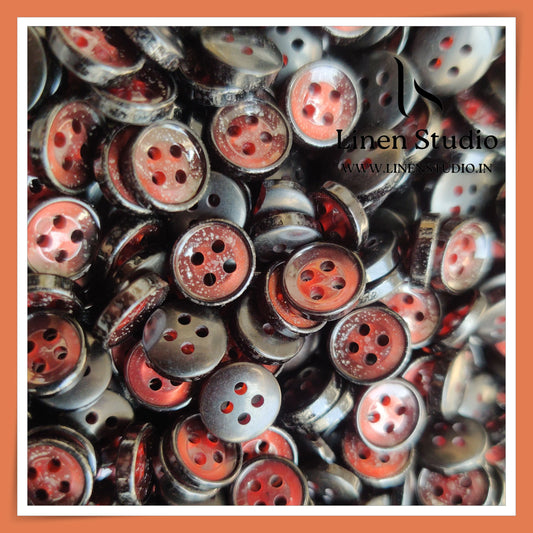 Round Rim 4 Hole Twin Colour Shirt Buttons - P80C 16L(9)