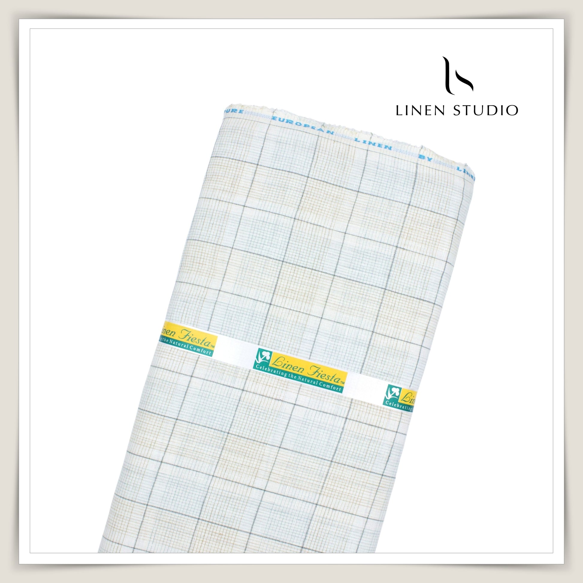 Provence 14911/102 - 60 Lea Pure Linen Checks - Linen Studio