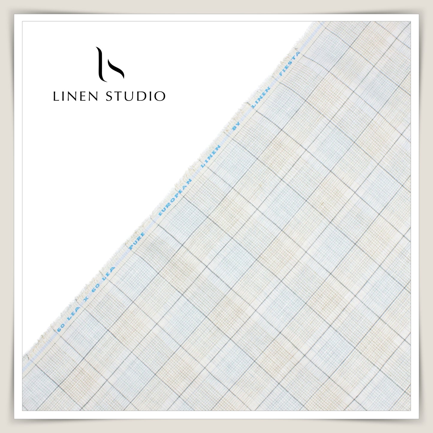 Provence 14911/102 - 60 Lea Pure Linen Checks - Linen Studio