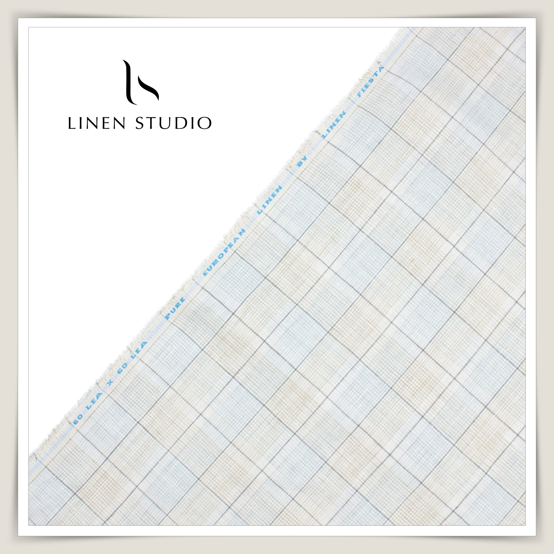 Provence 14911/102 - 60 Lea Pure Linen Checks - Linen Studio