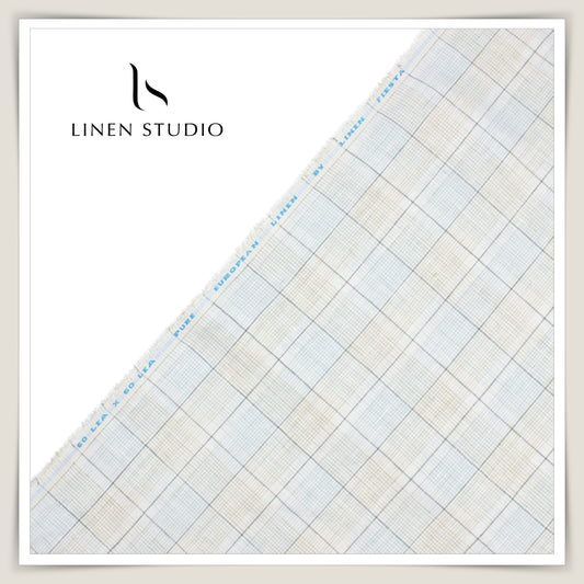 Provence 14911/102 - 60 Lea Pure Linen Checks - Linen Studio