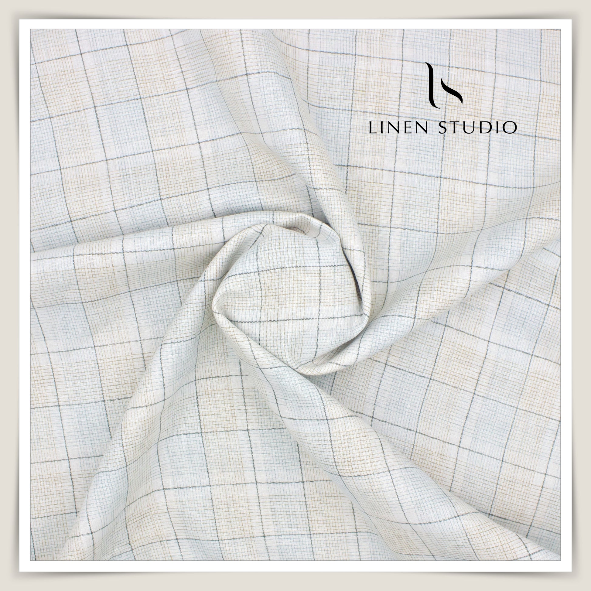Provence 14911/102 - 60 Lea Pure Linen Checks - Linen Studio