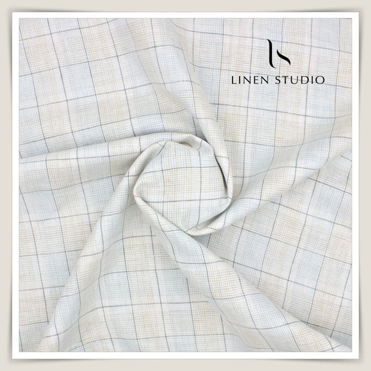 Provence 14911/102 - 60 Lea Pure Linen Checks - Linen Studio