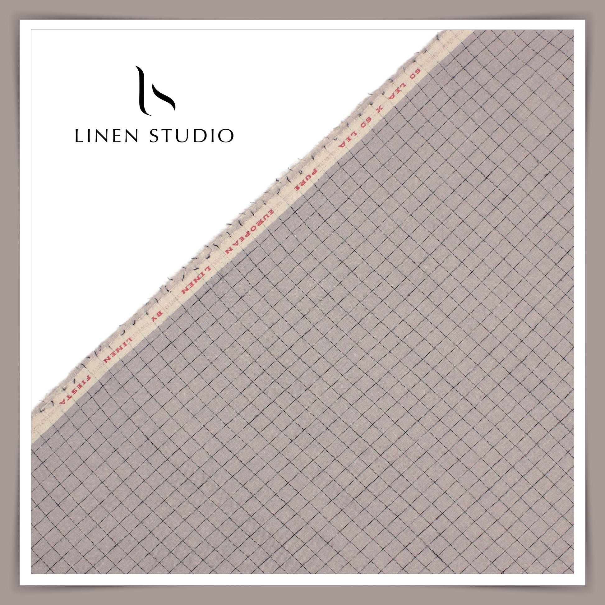 Provence 14940/103 - 60 Lea Pure Linen Checks - Linen Studio