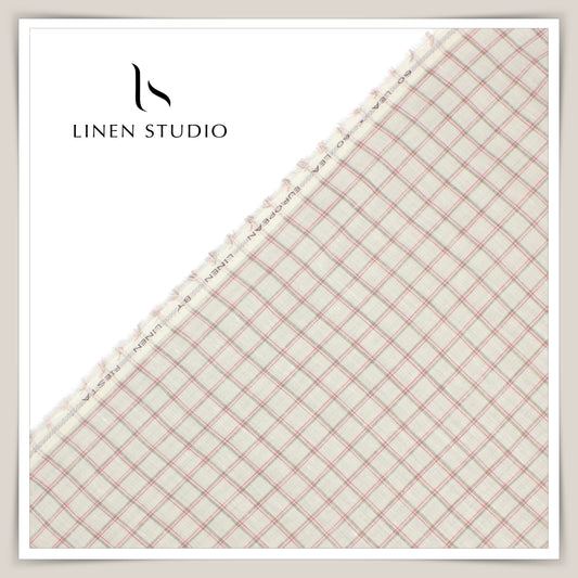 Provence 15004/102 - 60 Lea Pure Linen Checks - Linen Studio
