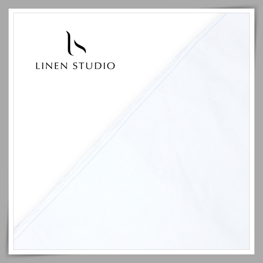 Linen Club 30 Lea Pure Linen Suiting Fabric W/O SEL -  Bright White (30% SALE) (NEW) (Most Selling)