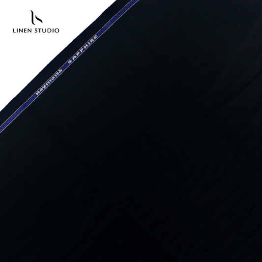 Raymonds Sapphire - Black (thick matty suiting) - Linen Studio