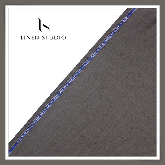 Raymond Markus 70's Australian Merino Wool Suiting - Grey with Blue Stripes - Linen Studio
