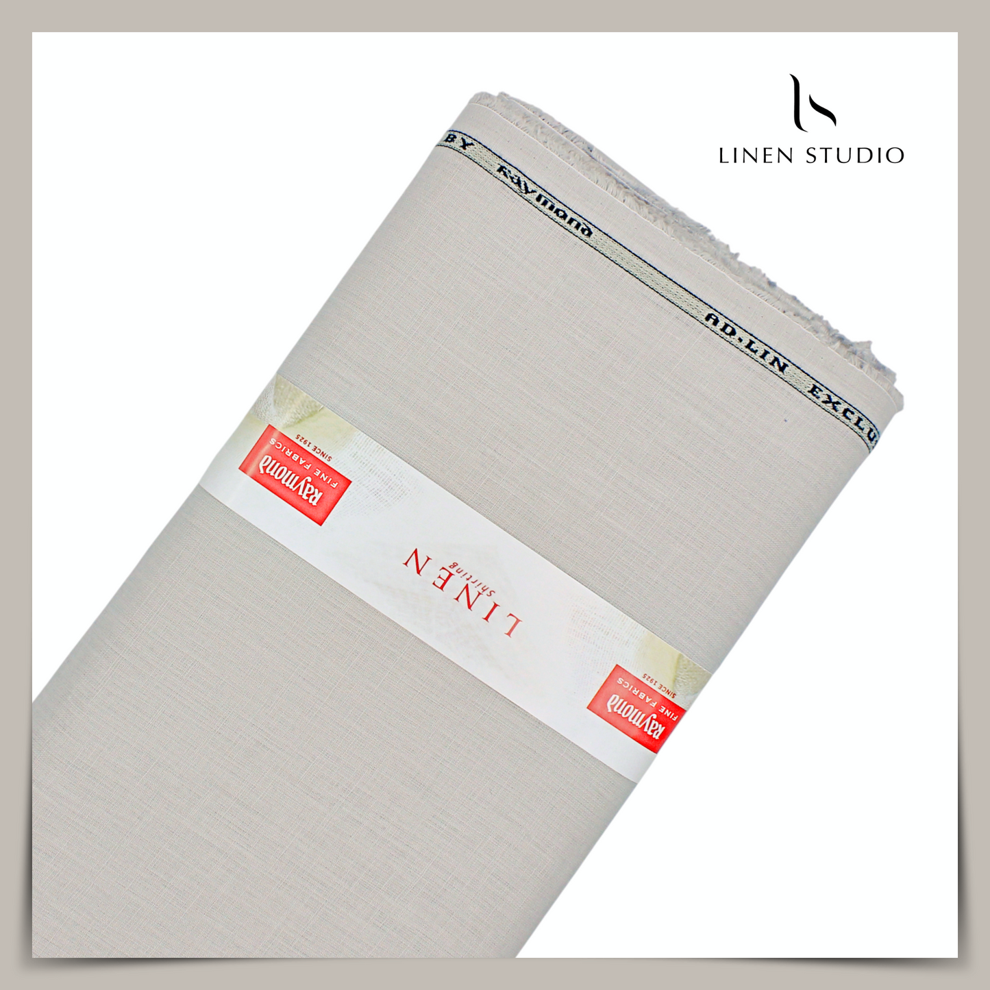 Raymonds 70 Lea Pure Linen Shirting - Light Steel Grey (NEW)