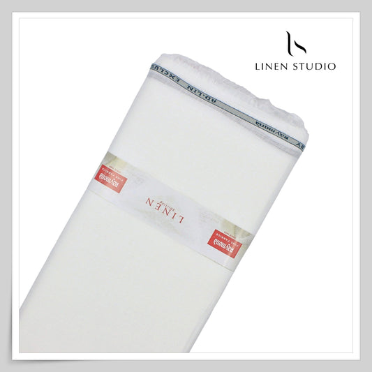 Raymonds 70 Lea Pure Linen Shirting - Bright White (NEW)