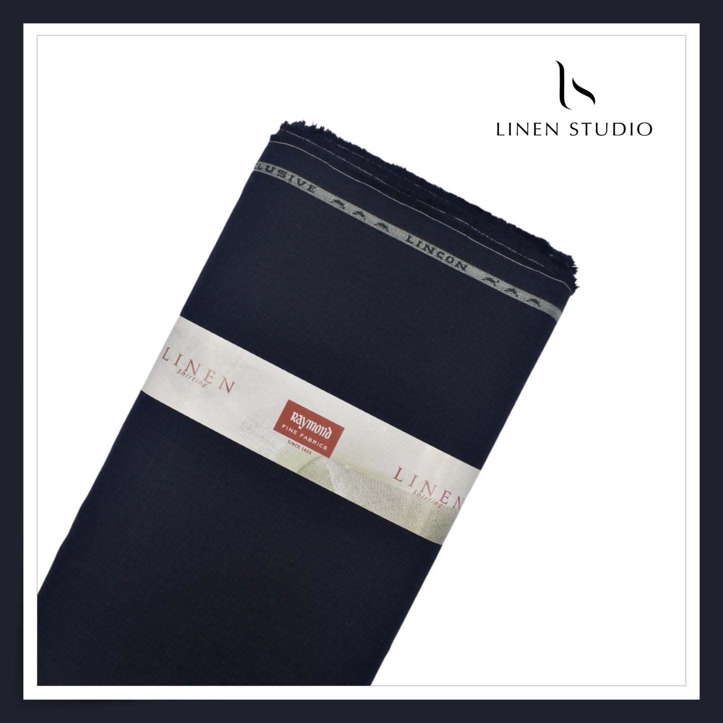 Raymonds 70 Lea Pure Linen Shirting - Darkest Navy Blue (NEW)