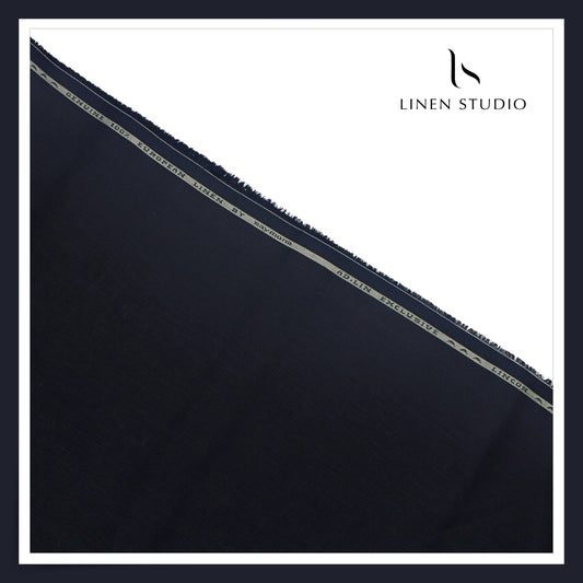 Raymonds 70 Lea Pure Linen Shirting - Darkest Navy Blue (NEW)