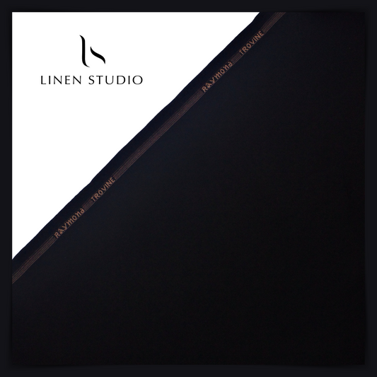 Raymonds Poly Viscose Suiting Trovine - Jet Black - Linen Studio