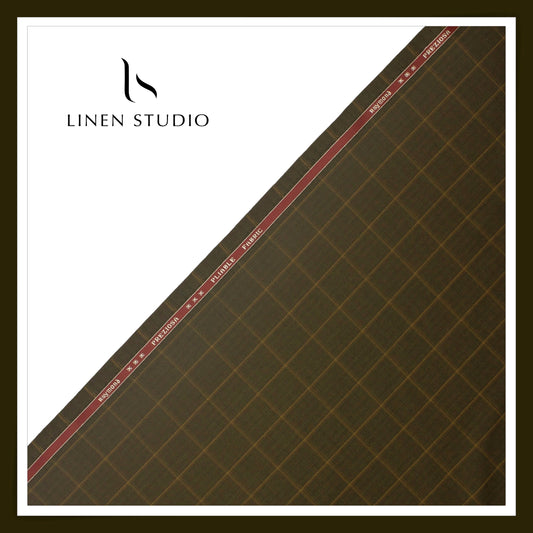 Raymond Fine PolyViscose Wrinkle Free Suiting - Green Checks (NEW) (Zoom In)