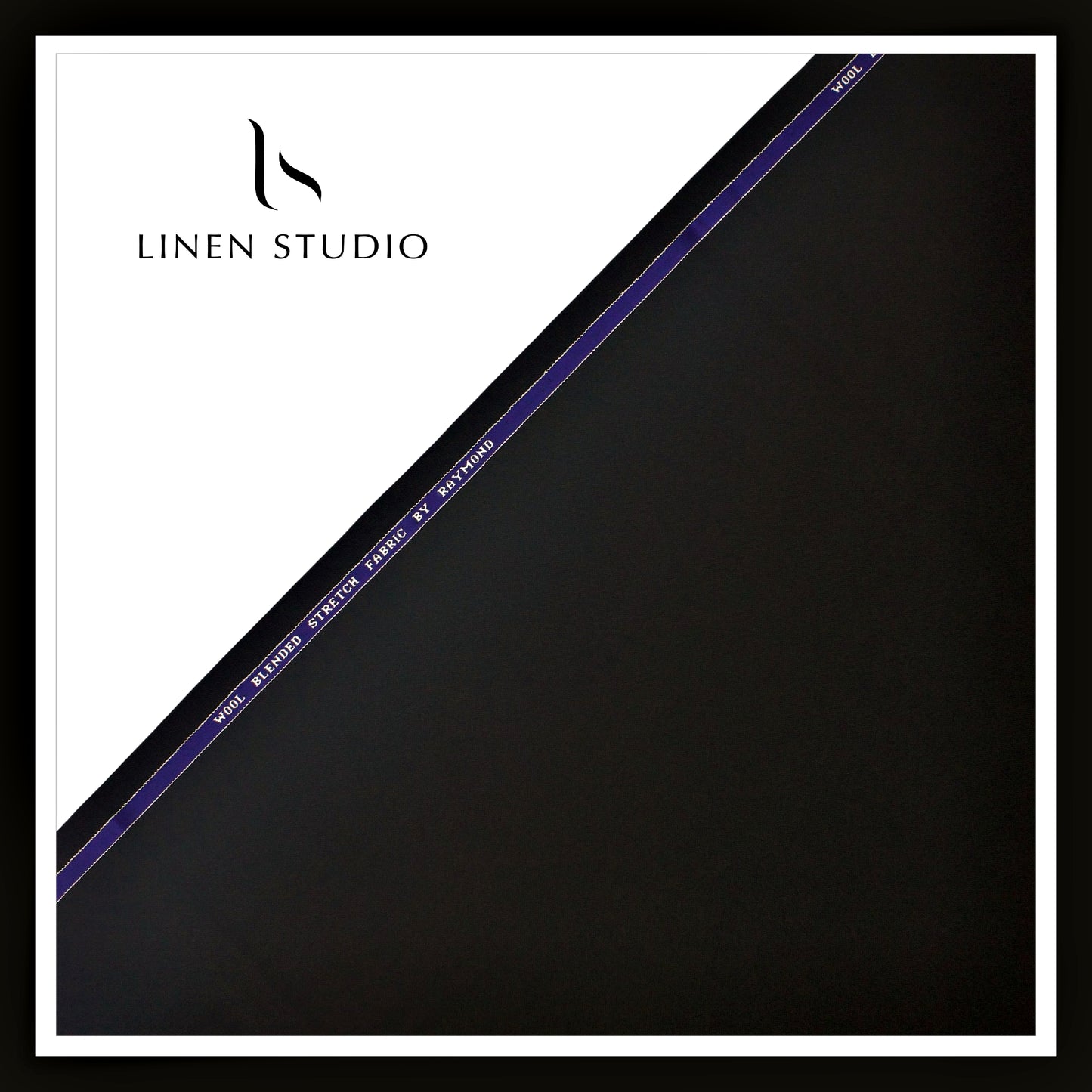 Raymond Poly Wool Blended Spandex Suiting - Dobby Weave Jet Black (NEW) (STRETCH)