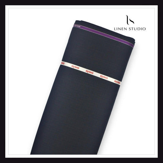 Raymond Poly Wool Lycra Blended Suiting - Black Subtle Checks (NEW) (STRETCH)