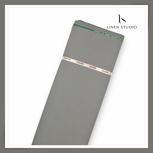 Raymond Poly Wool Spandex Blended Suiting - Grey Dobby (NEW) (STRETCH)