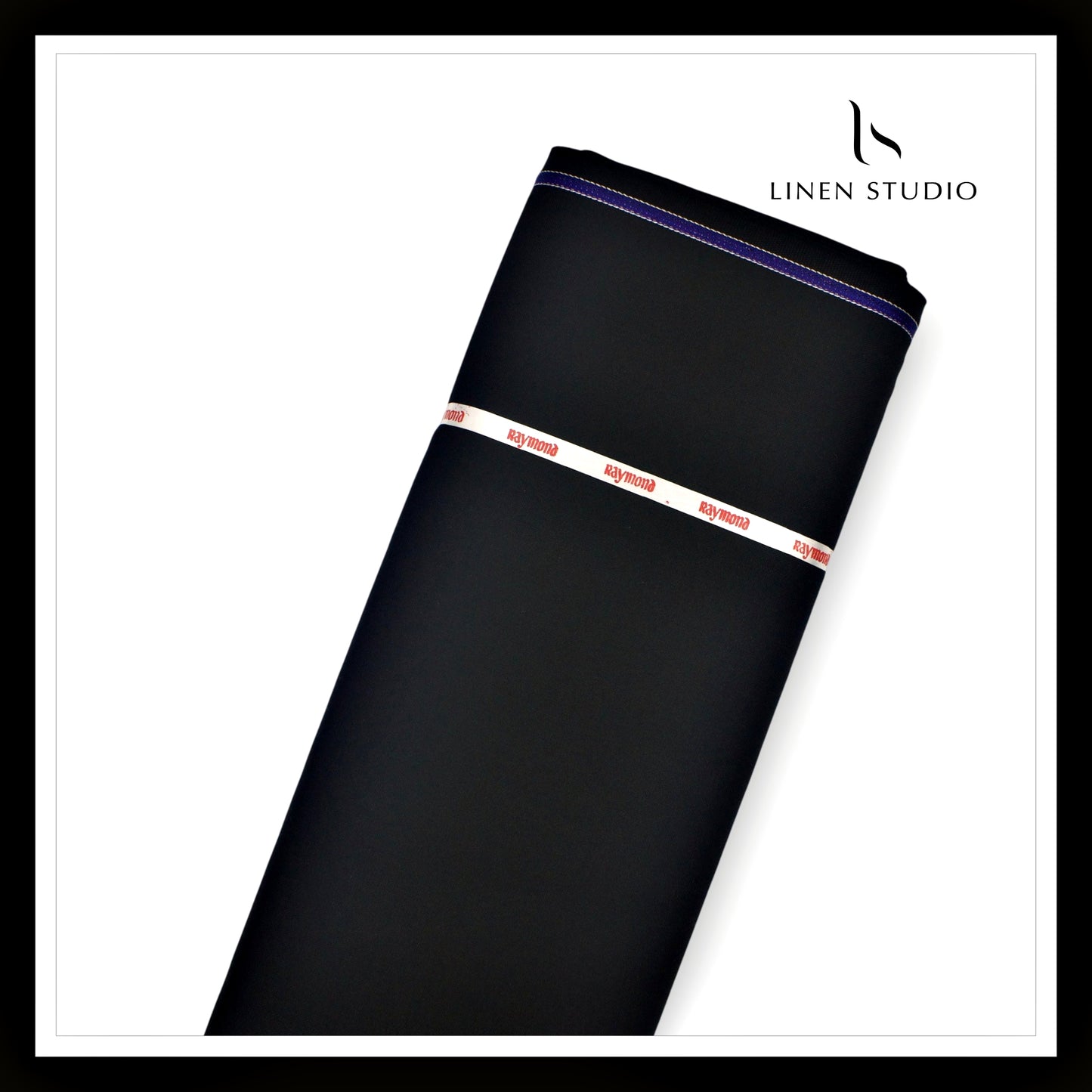 Raymond Poly Wool Blended Suiting - Matty Deepest Black (Shiny) (NEW)