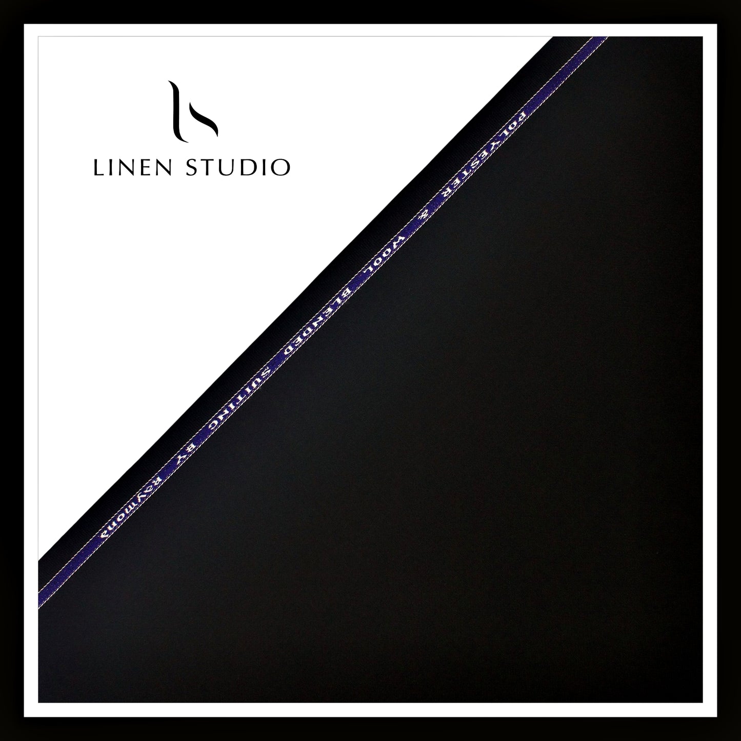 Raymond Poly Wool Blended Suiting - Matty Deepest Black (Shiny) (NEW)