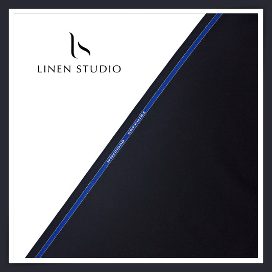 Raymonds Sapphire Wool Blend Suiting - Dark Navy Blue (Thick Shiny Matty) (Highest Selling)
