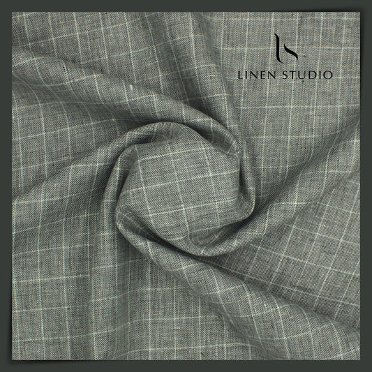 Pure Linen Checks Suiting - 07