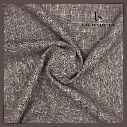 Pure Linen Checks Suiting - 06