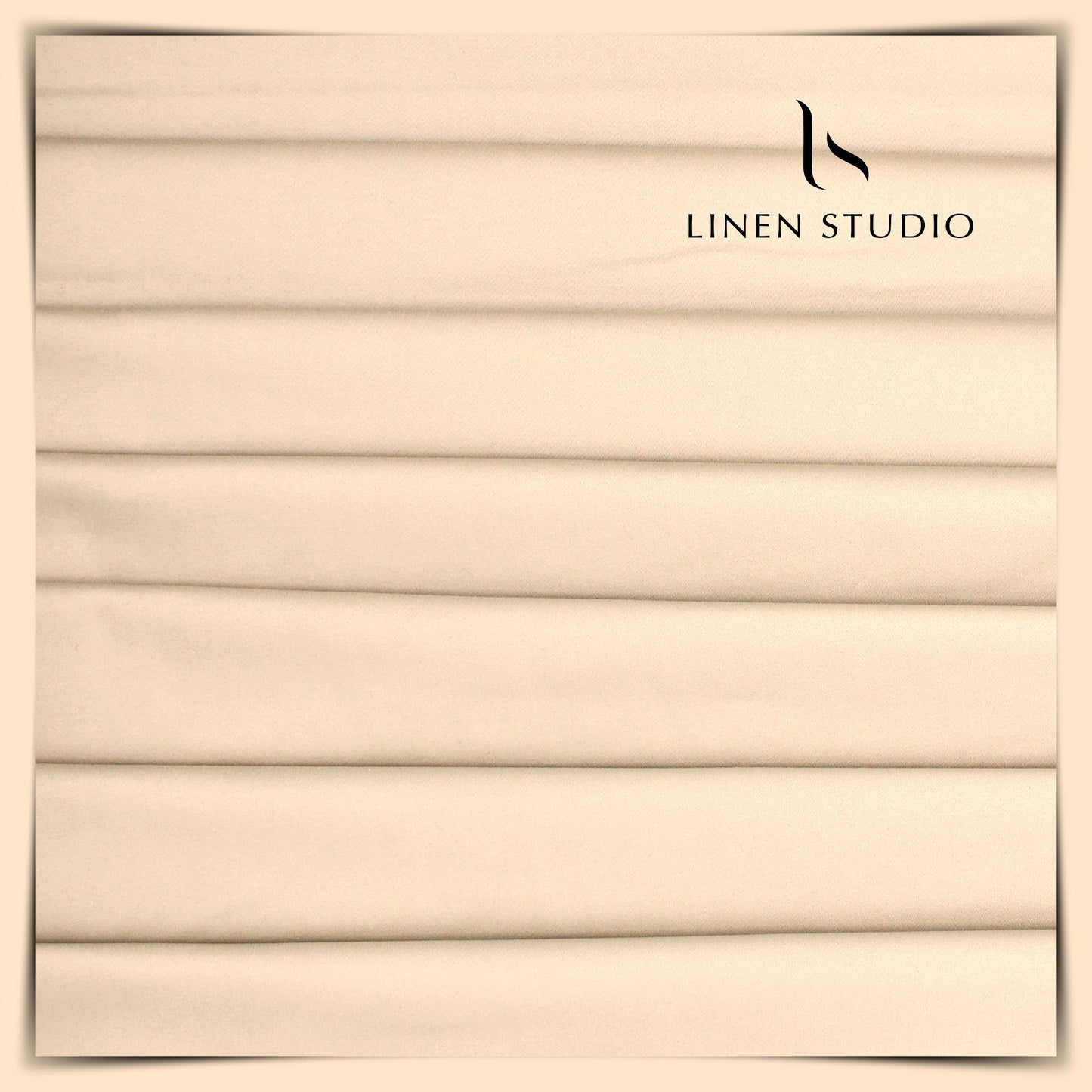 Premium Giza Cotton Satin Lycra Suiting - Light Apricot (98% Cotton 2% Lycra)