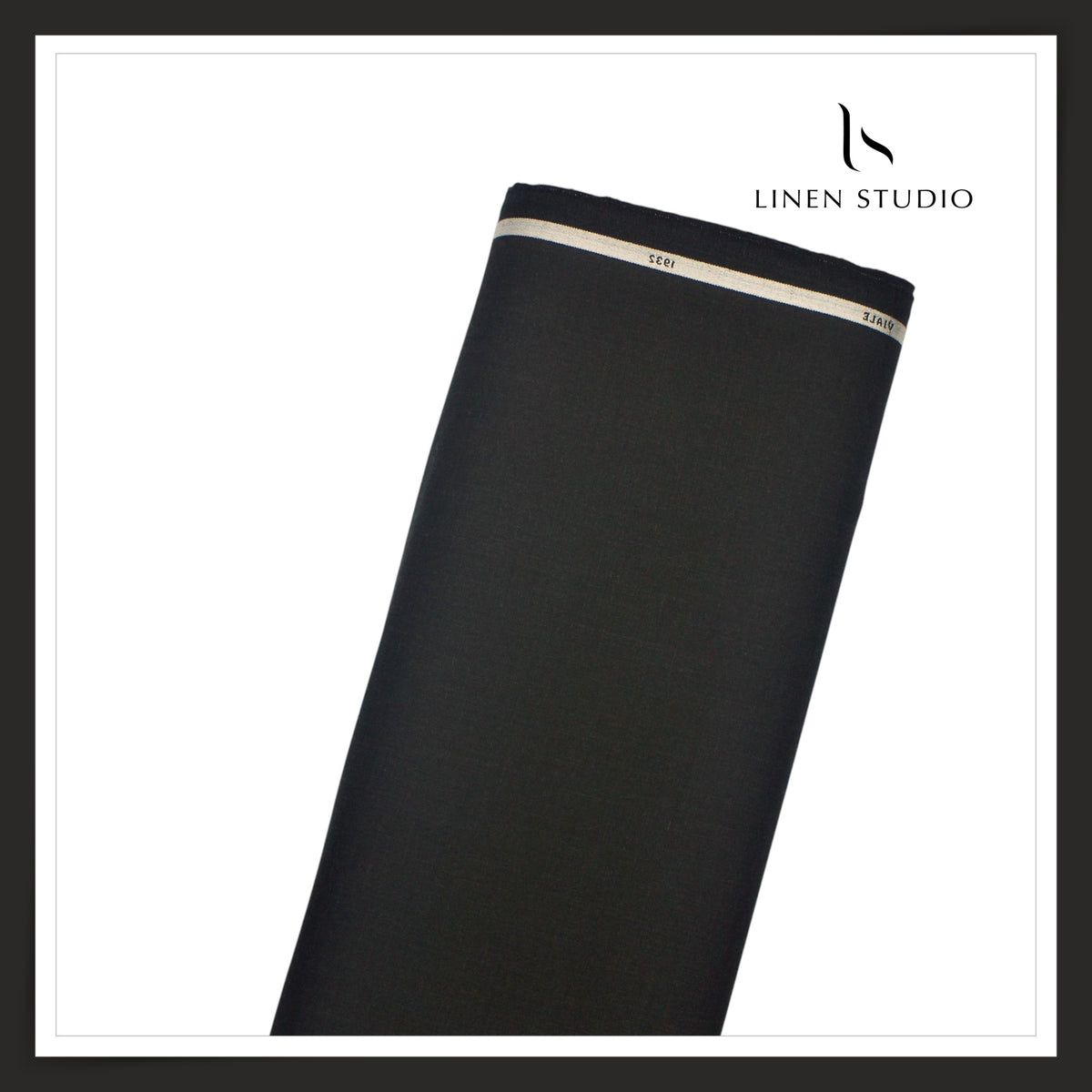 Roger La Viale 100% Pure 120's Australian Merino Wool Suiting - Darkest Grey Crosshatch Texture (NEW)